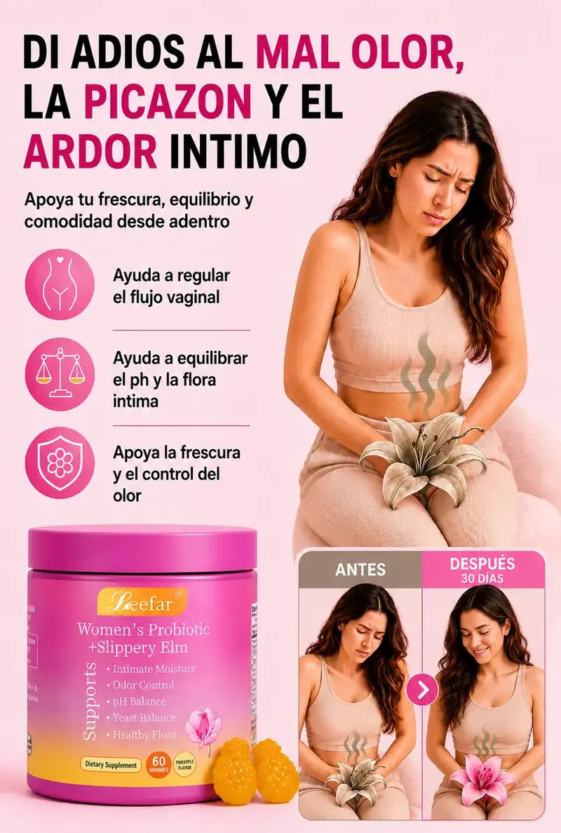 Women's Probiotic + Slippery Elm — gomitas probióticas para el equilibrio íntimo femenino