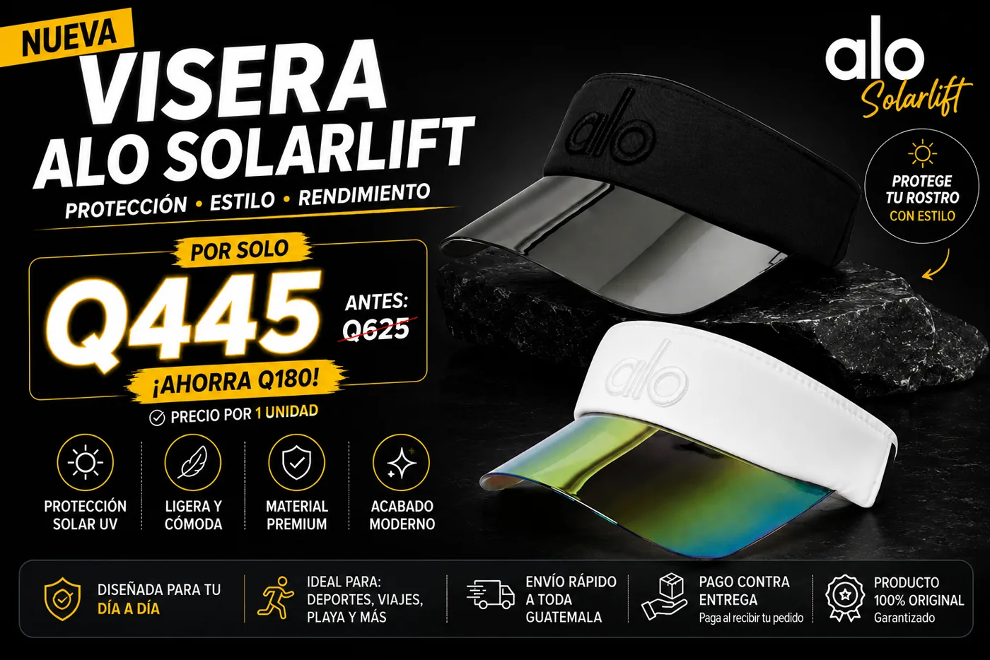 Oferta especial Visera ALO Solar Airlift · Pago contra entrega + Envío gratis