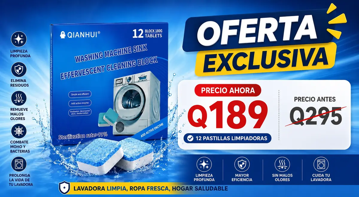 Oferta exclusiva: 12 pastillas limpiadoras de lavadora a Q189 (antes Q295)