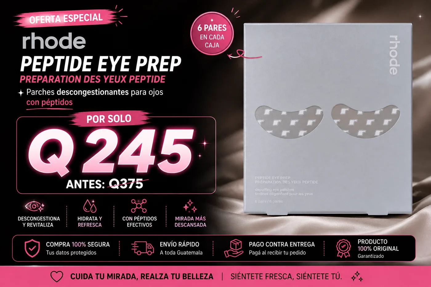 Oferta exclusiva Rhode Peptide Eye Prep Q245 — ahorra Q130, envío gratis y pago contra entrega