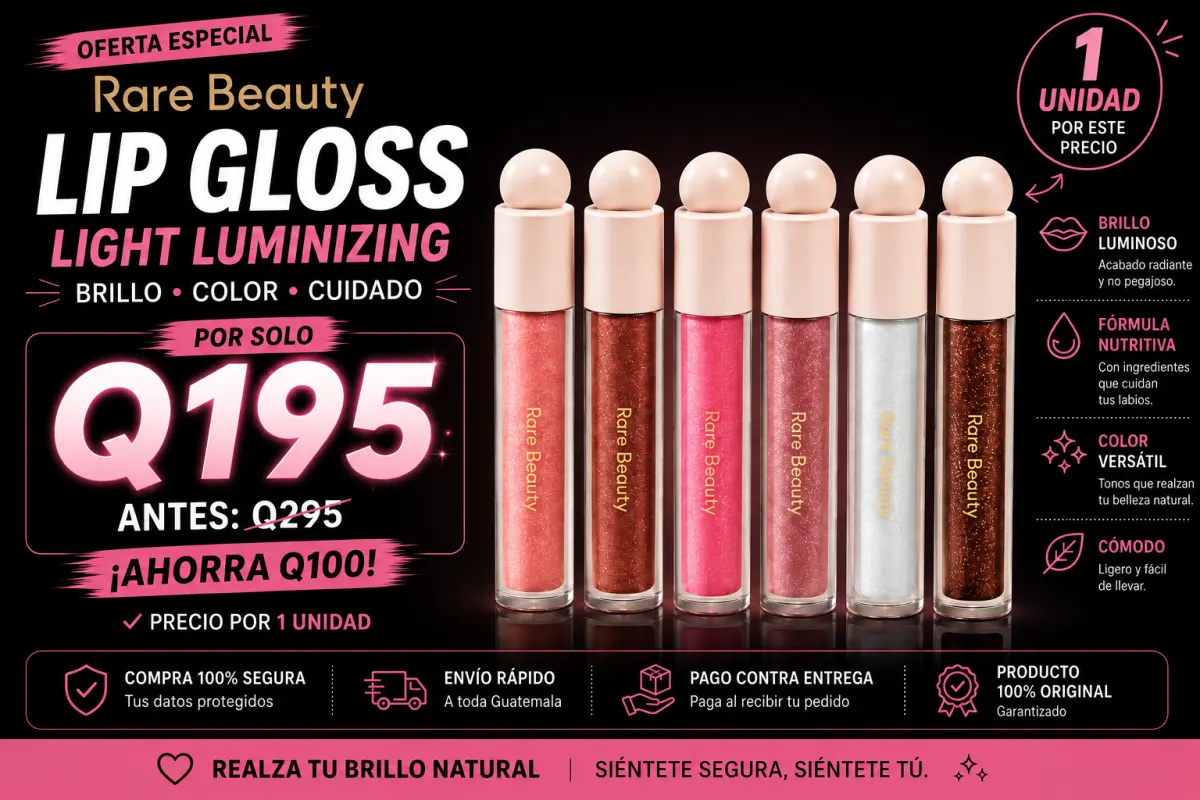 Oferta exclusiva Rare Beauty Positive Light Lip Gloss Q195 — ahorra Q100, envío gratis y pago contra entrega