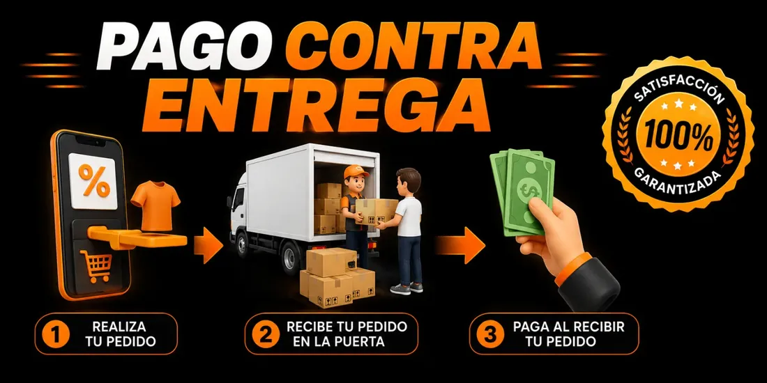 Pago contra entrega: realiza tu pedido, recibe en tu puerta y paga al recibir. Satisfacción 100% garantizada.