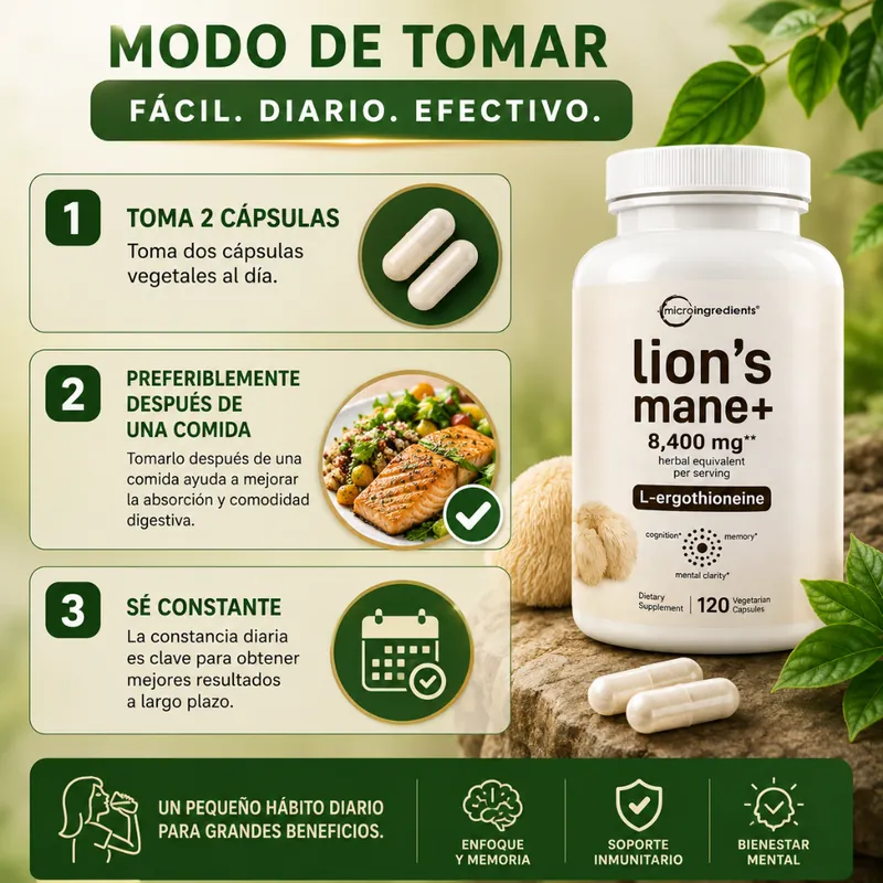 Modo de tomar Lion's Mane: fácil, diario y efectivo