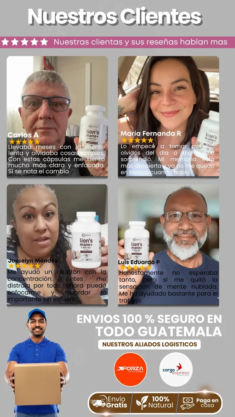 Nuestros clientes en Guatemala y sus reseñas con Melena de León Lion's Mane+