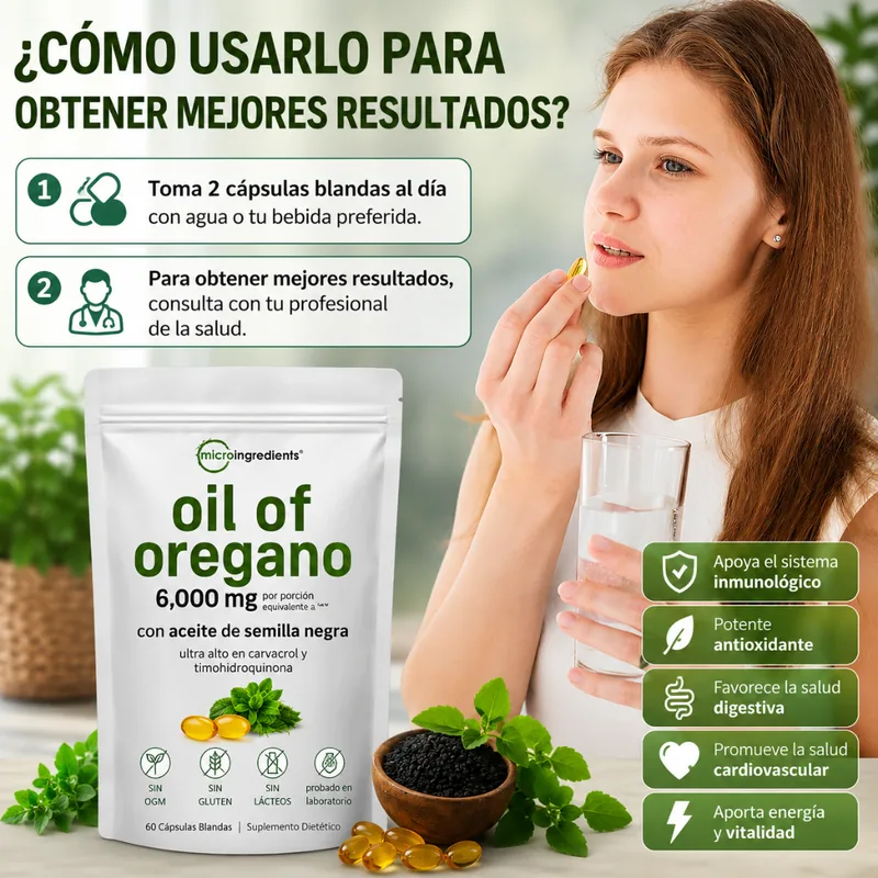 Instrucciones de uso de las cápsulas de aceite de orégano